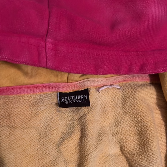 Pink and yellow tie-dye jacket. No zipper but still looks cute with my outfits. - Picture 2 of 3